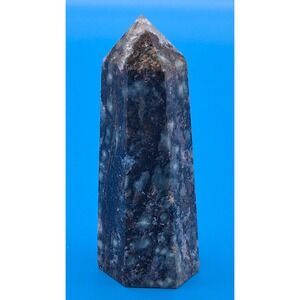 Granite Obelisk Tower Crystal Gray Black Polished Stone Home Decor Healing